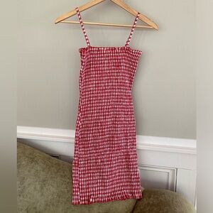 Gingham Mini Dress in Red